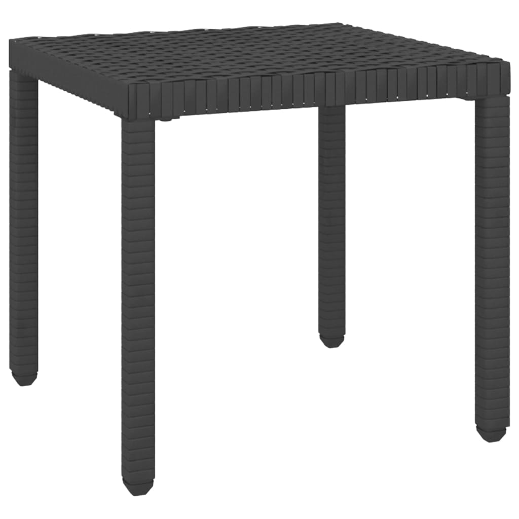 Ligbedden 2 St Met Tafel Poly Rattan Zwart
