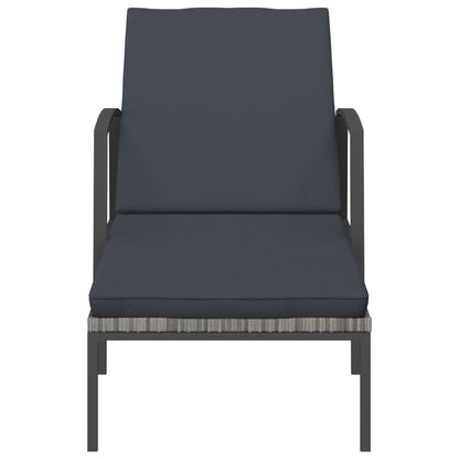 Ligbedden 2 St Met Tafel Poly Rattan Grijs