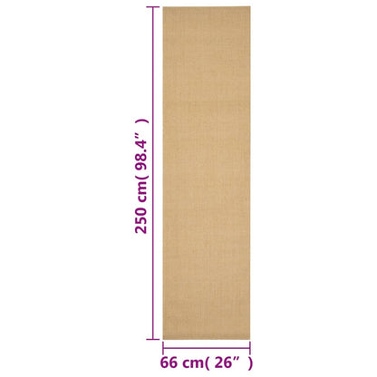 Vloerkleed Natuurlijk Sisal 66 x 250 cm Naturel