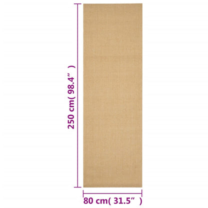 Vloerkleed 80x250 cm natuurlijk sisal