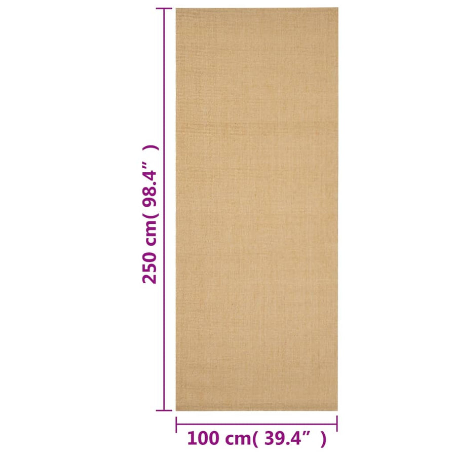 Vloerkleed Natuurlijk Sisal 100 x 250 cm