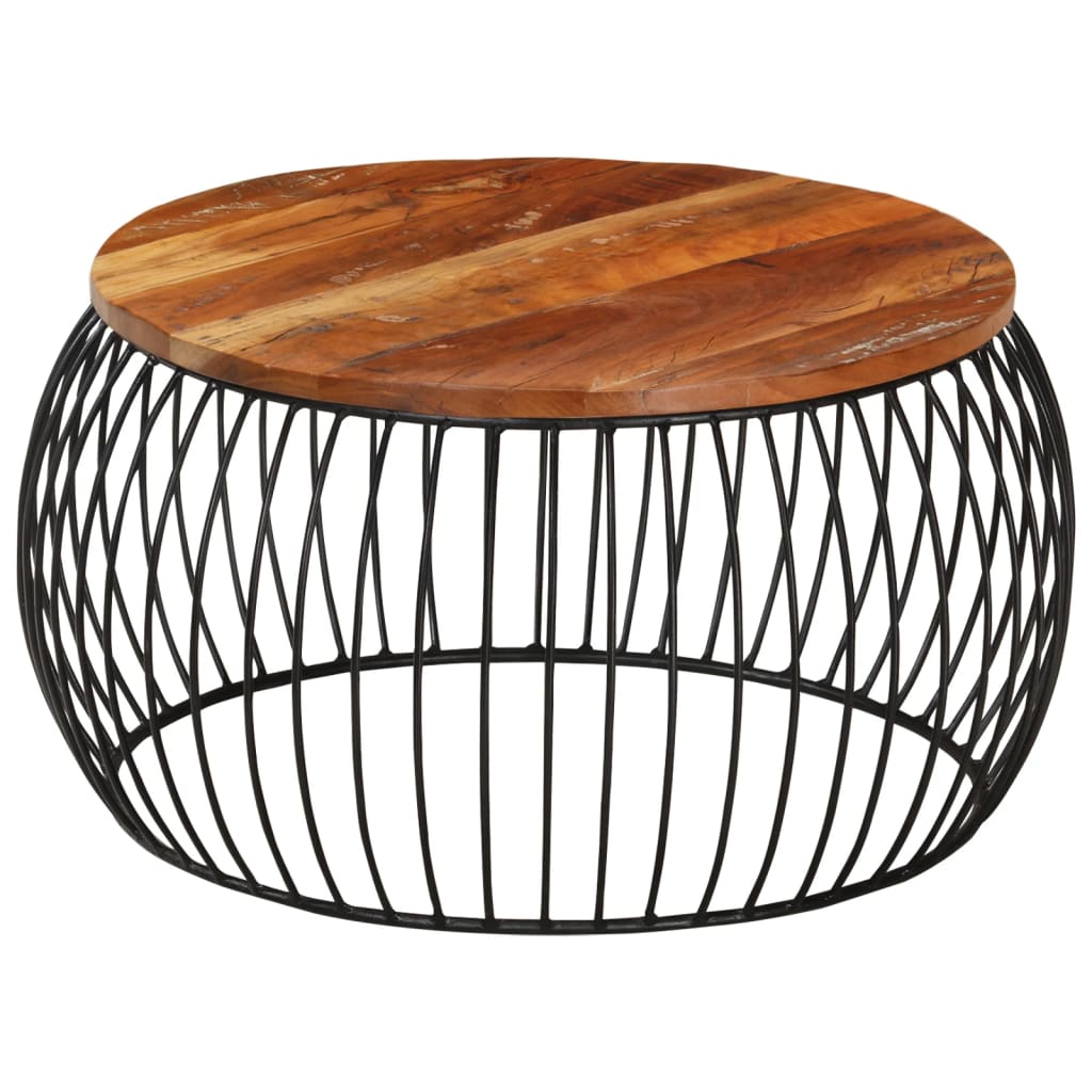 Salontafel Ø68 Cm 68 x 35 cm massief gerecycled hout