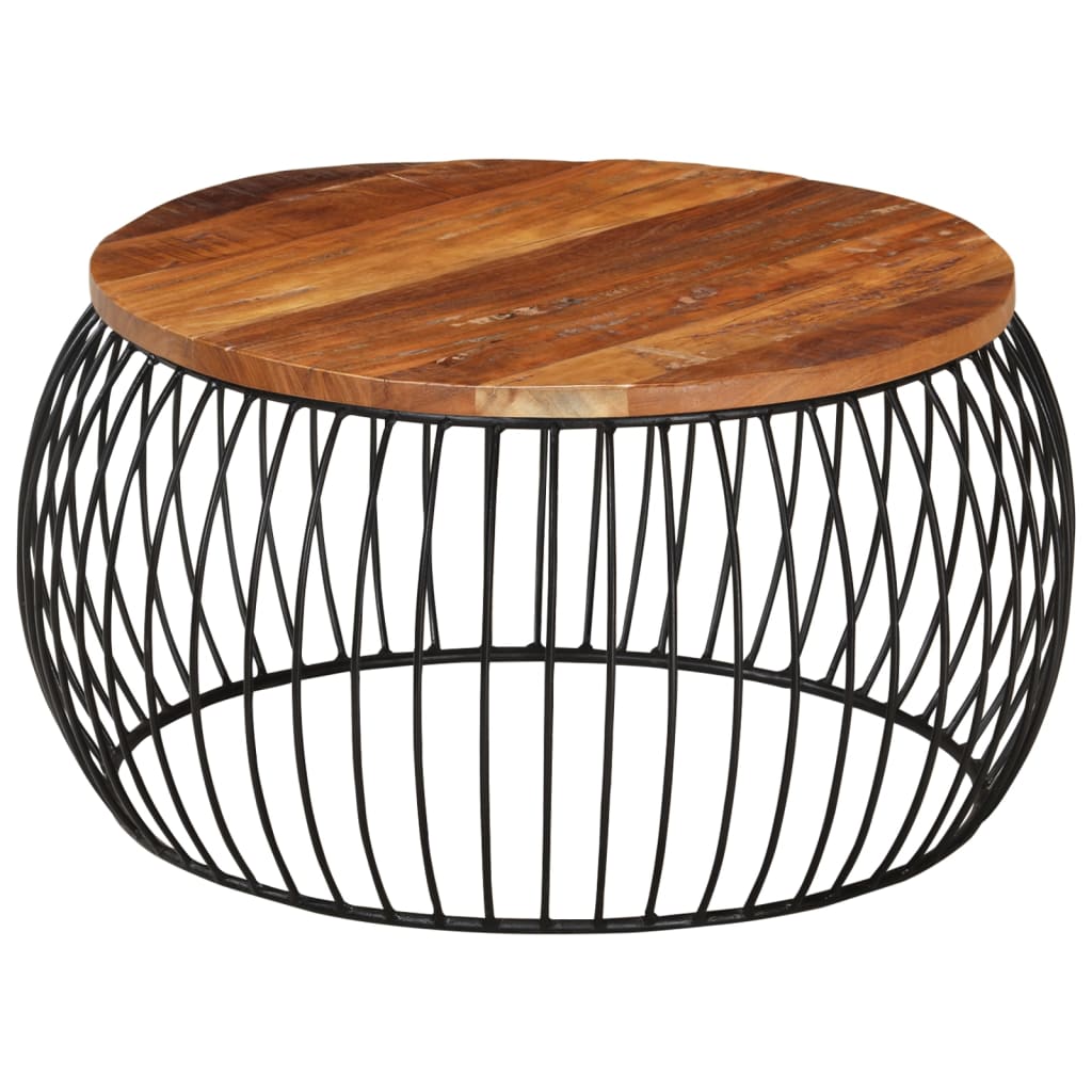 Salontafel Ø68 Cm 68 x 35 cm massief gerecycled hout