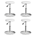 Eetkamerstoelen 4 st kunstleer wit draaibaar