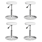 Eetkamerstoelen 4 st kunstleer wit draaibaar
