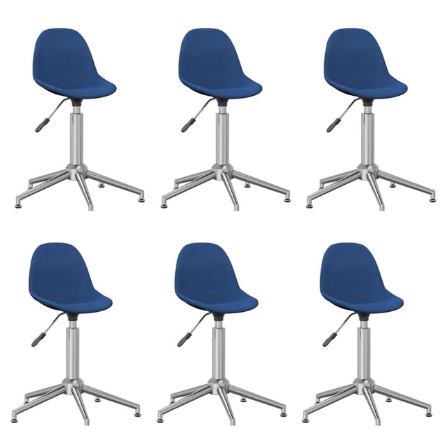 Eetkamerstoelen Draaibaar Stof 6 Blauw