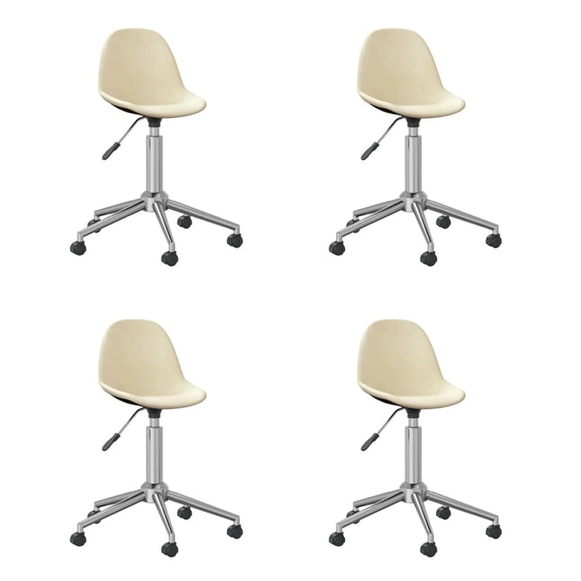 Eetkamerstoelen 4 st draaibaar stof crèmekleurig 4 Crème