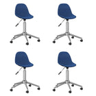 Eetkamerstoelen draaibaar 4 st stof blauw 4 Blauw