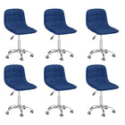 Eetkamerstoelen Draaibaar Stof 6 Blauw