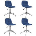 Eetkamerstoelen draaibaar 4 st stof blauw 4 Blauw