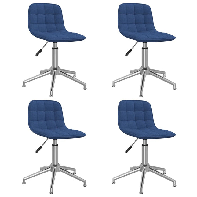 Eetkamerstoelen draaibaar 4 st stof blauw 4 Blauw