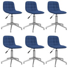 Eetkamerstoelen draaibaar 6 st stof blauw 6 Blauw