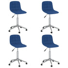 Eetkamerstoelen draaibaar 4 st stof blauw 4 Blauw