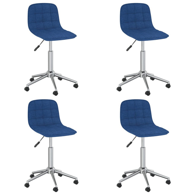 Eetkamerstoelen draaibaar 4 st stof blauw 4 Blauw