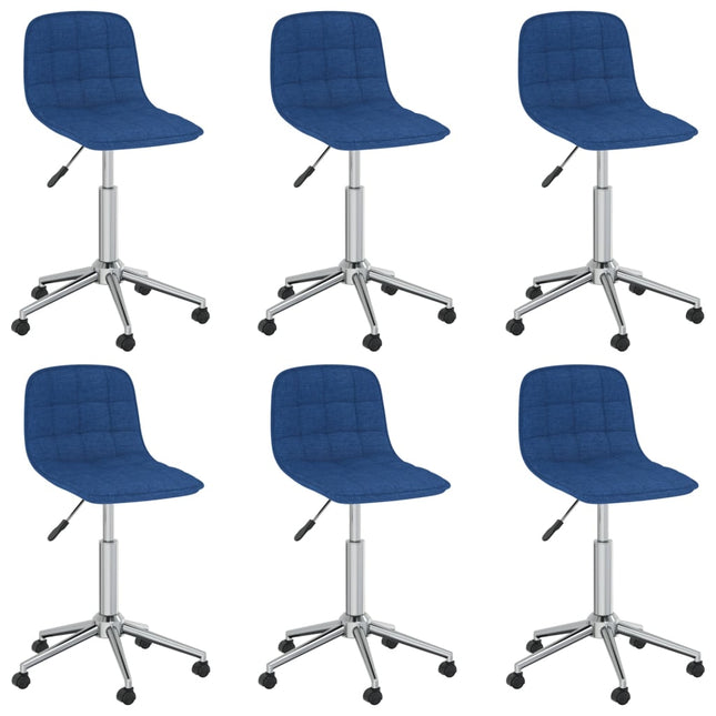 Eetkamerstoelen Draaibaar 6 St Stof Blauw