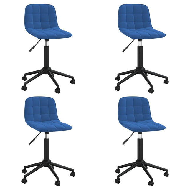 Eetkamerstoelen draaibaar 4 st fluweel blauw 4 Blauw