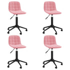 Eetkamerstoelen draaibaar 4 st fluweel roze 4 Roze