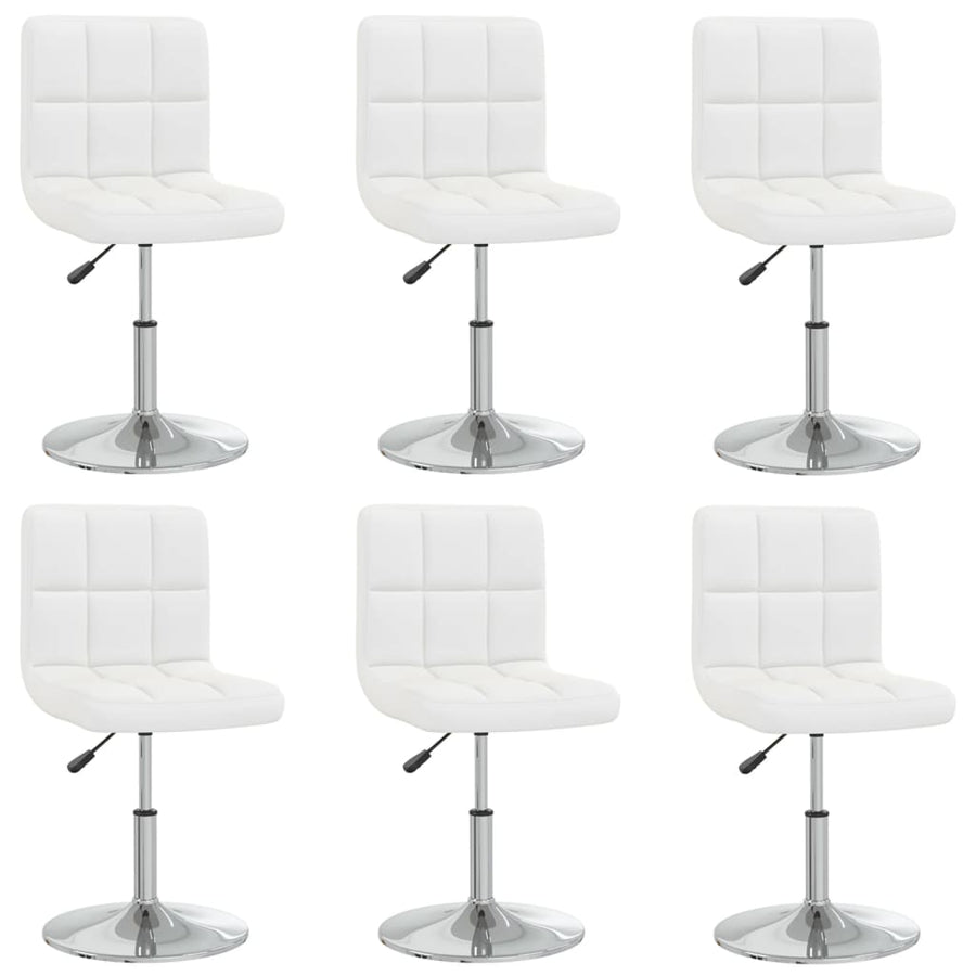 Eetkamerstoelen 6 St Kunstleer Wit