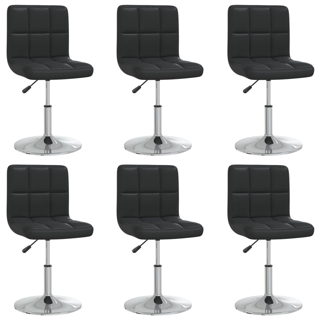 Eetkamerstoelen 6 St Kunstleer Zwart