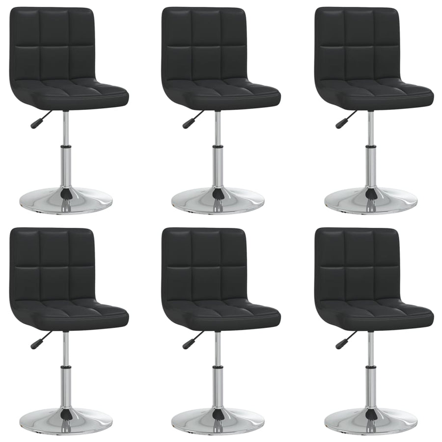 Eetkamerstoelen 6 St Kunstleer Zwart