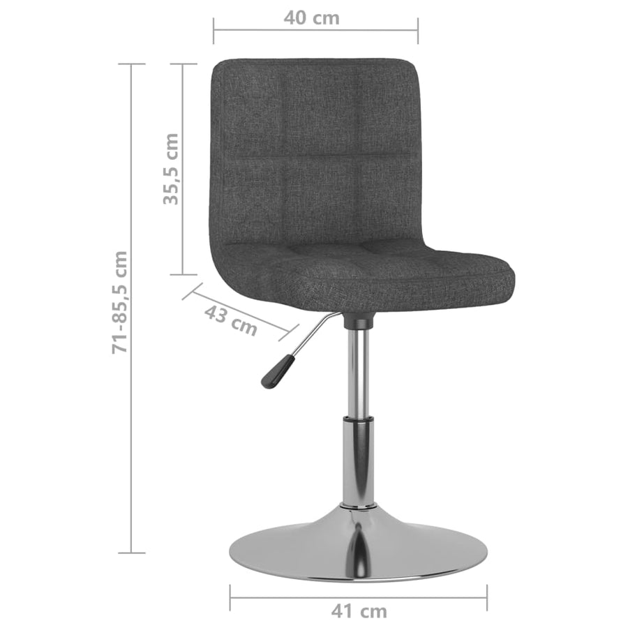 Eetkamerstoelen 4 St Draaibaar Stof Donkergrijs