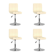 Eetkamerstoelen 4 st draaibaar stof crèmekleurig 40x43x71-85.5 cm