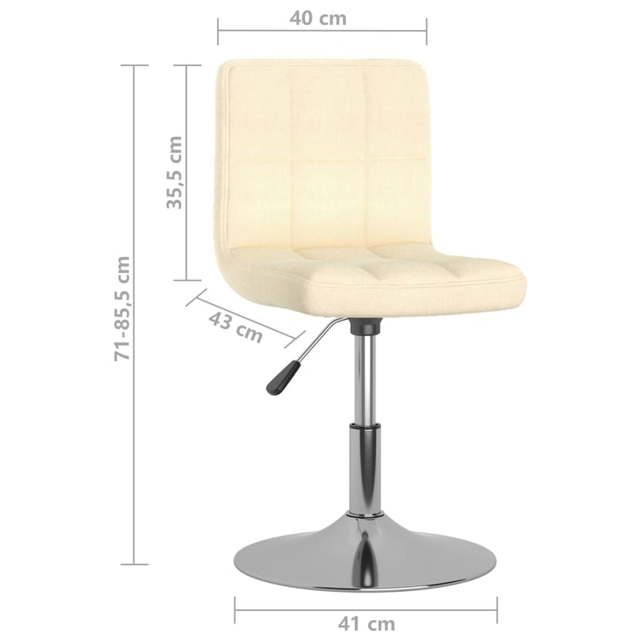 Eetkamerstoelen 4 St Draaibaar Stof Crèmekleurig