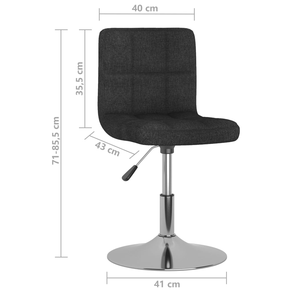 Eetkamerstoelen 4 St Draaibaar Stof Zwart
