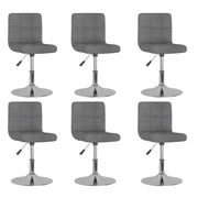 Dining chairs 6 pcs fabric light grey