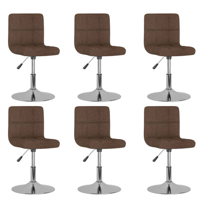 Eetkamerstoelen Draaibaar 6 St Stof Bruin