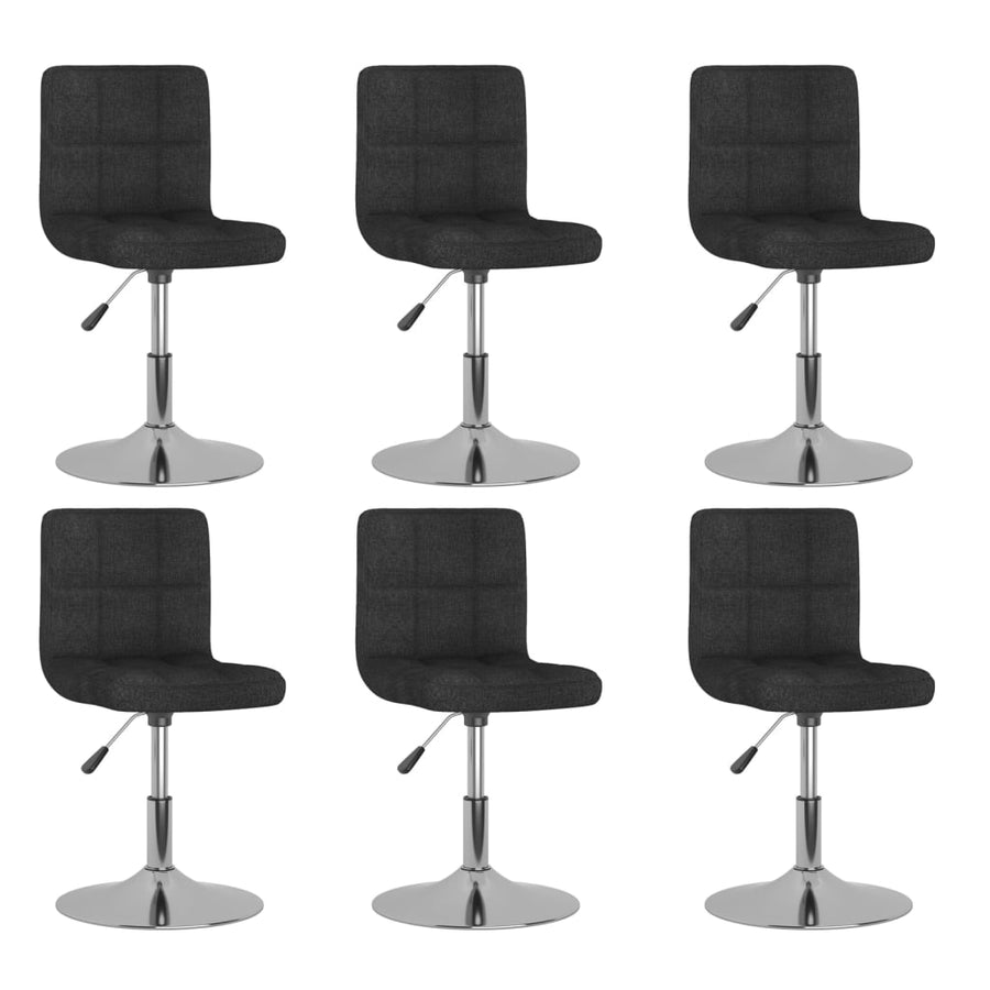 Eetkamerstoelen Draaibaar Stof 6 Zwart