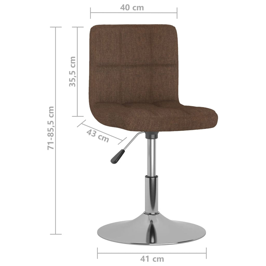 Eetkamerstoel Draaibaar Stof Bruin 1