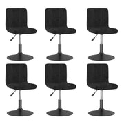 Eetkamerstoelen 6 st draaibaar fluweel zwart 40x43x71-85.5 cm