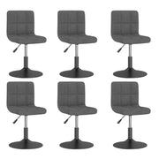 Eetkamerstoelen draaibaar 6 st donkergrijs fluweel