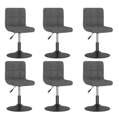 Eetkamerstoelen Draaibaar 6 St Fluweel Donkergrijs