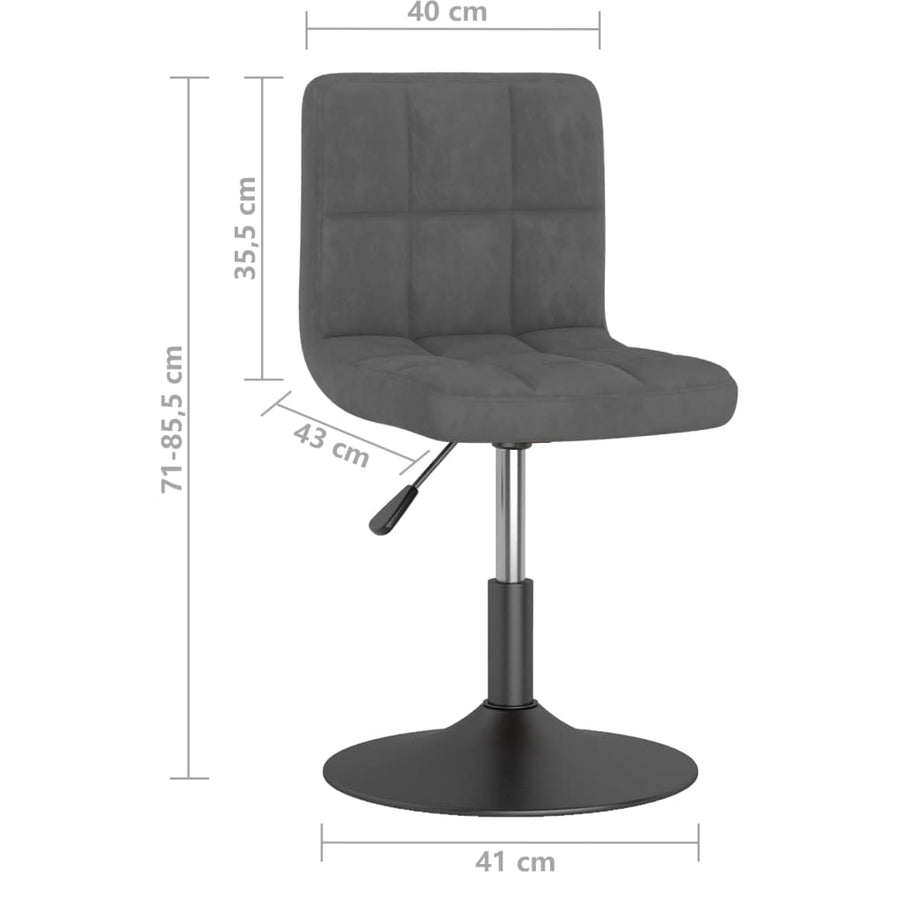 Eetkamerstoelen Draaibaar 6 St Fluweel Donkergrijs