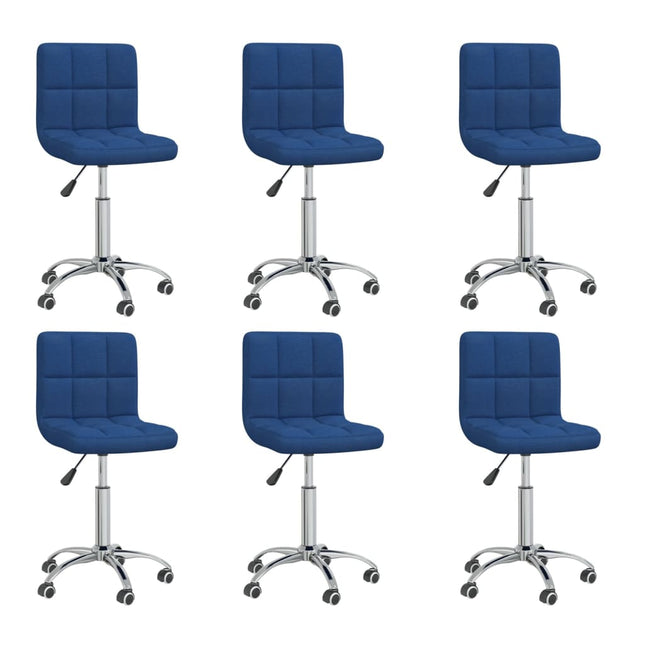 Eetkamerstoelen Draaibaar 6 St Stof Blauw