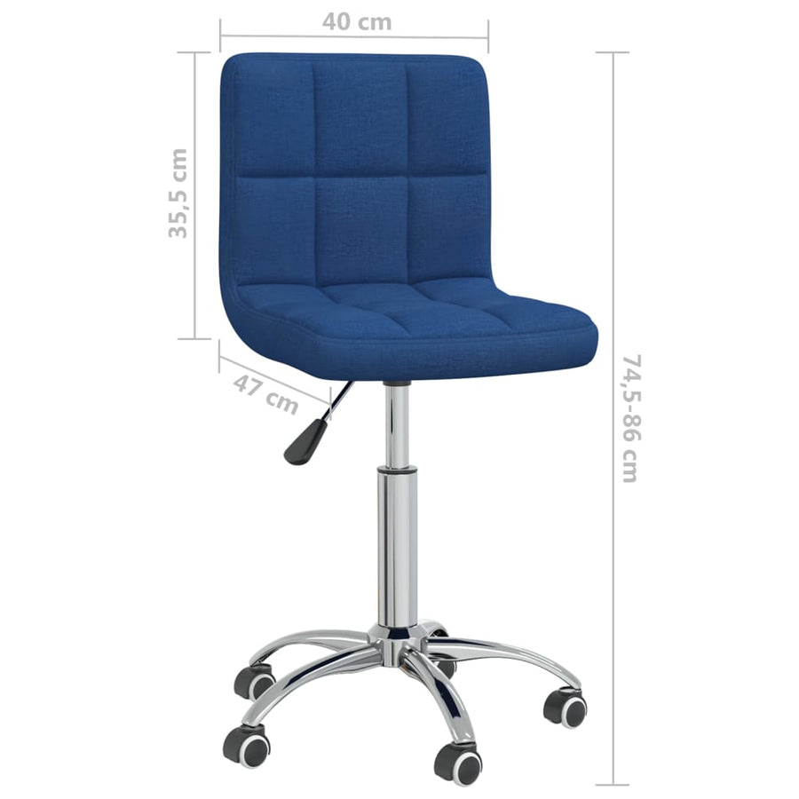 Eetkamerstoel Draaibaar Stof Blauw 1