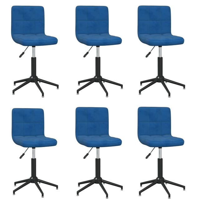 Eetkamerstoelen Draaibaar Fluweel 6 Blauw