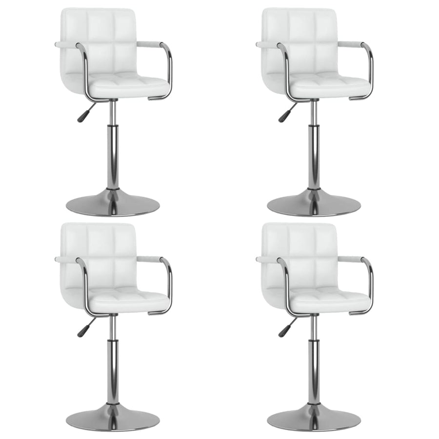 Eetkamerstoelen Draaibaar 4 St Kunstleer Wit