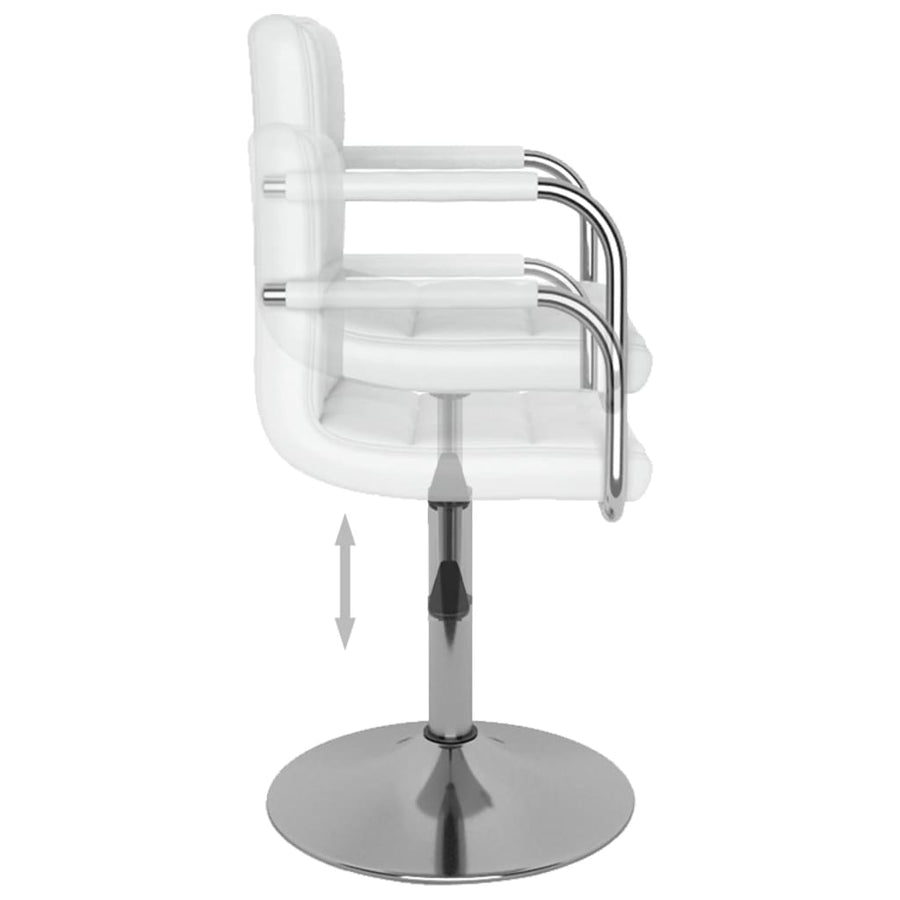 Eetkamerstoelen Draaibaar 6 St Kunstleer Wit