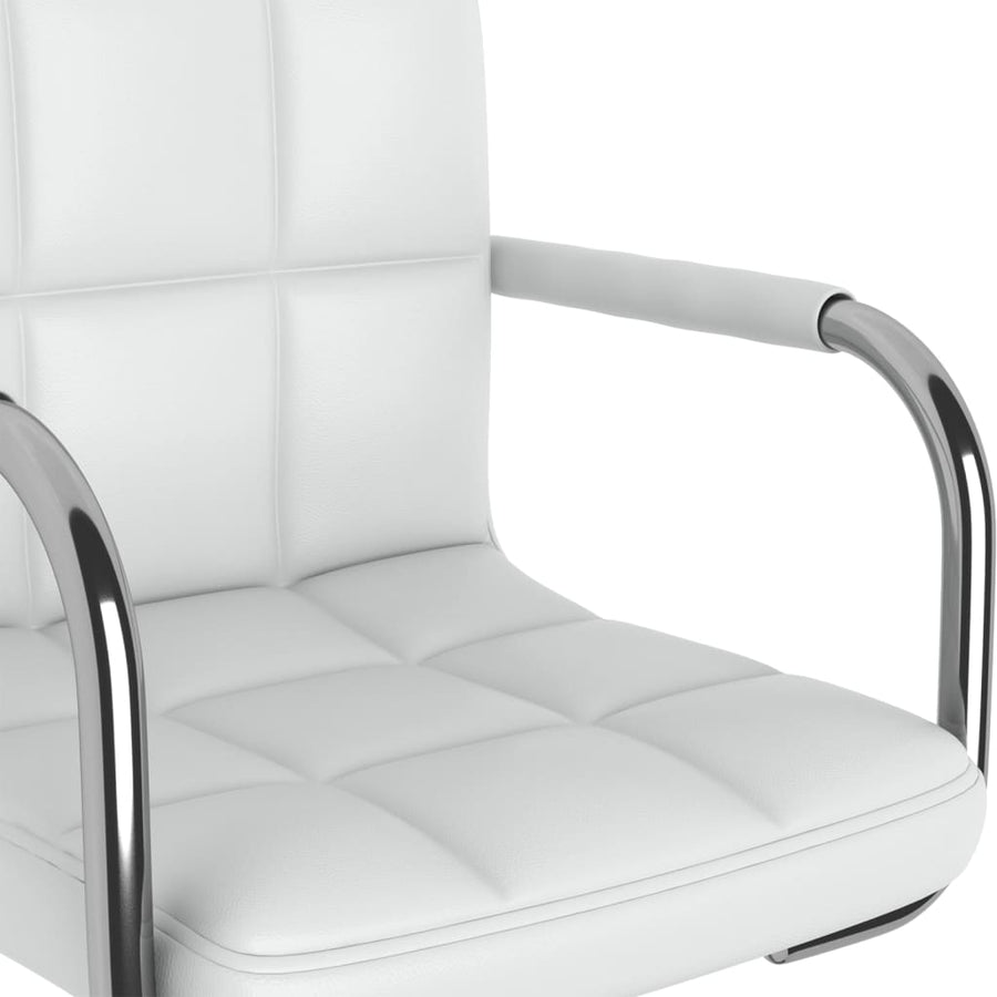 Eetkamerstoelen Draaibaar 6 St Kunstleer Wit