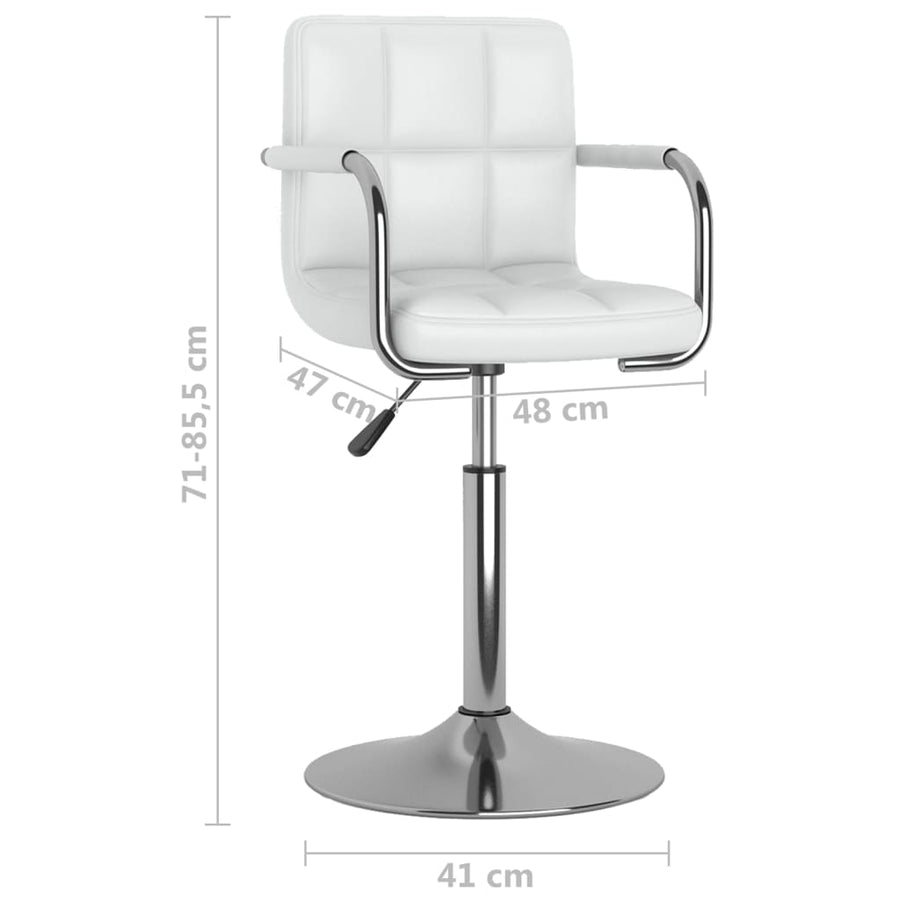 Eetkamerstoelen Draaibaar 6 St Kunstleer Wit
