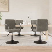 Eetkamerstoelen draaibaar 4 st fluweel lichtgrijs