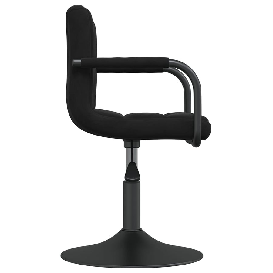 Eetkamerstoelen Draaibaar Fluweel 6 Zwart