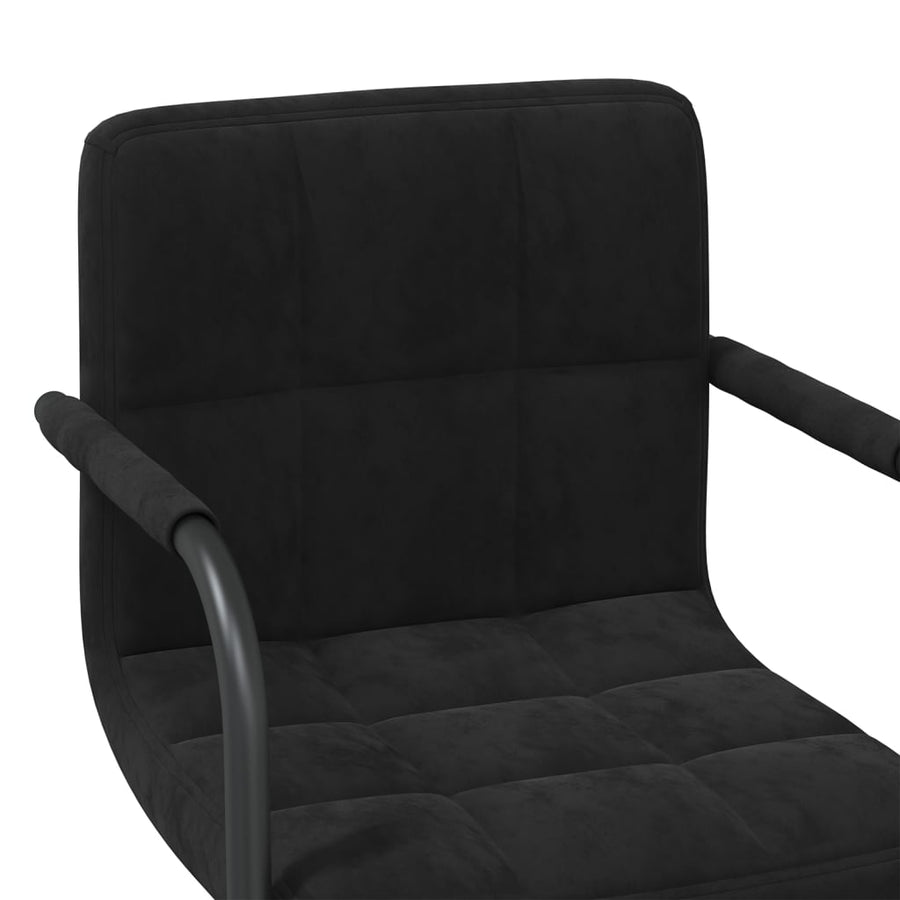 Eetkamerstoelen Draaibaar Fluweel 6 Zwart