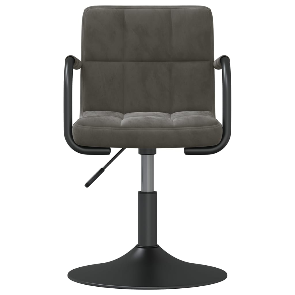 Eetkamerstoelen Draaibaar 6 St Fluweel Donkergrijs