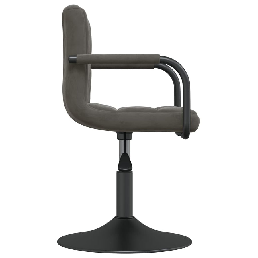 Eetkamerstoelen Draaibaar 6 St Fluweel Donkergrijs