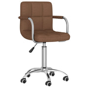 Eetkamerstoel draaibaar stof bruin 50x47x74.5-86 cm