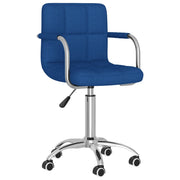 Eetkamerstoel draaibaar stof blauw 74,5-86 cm